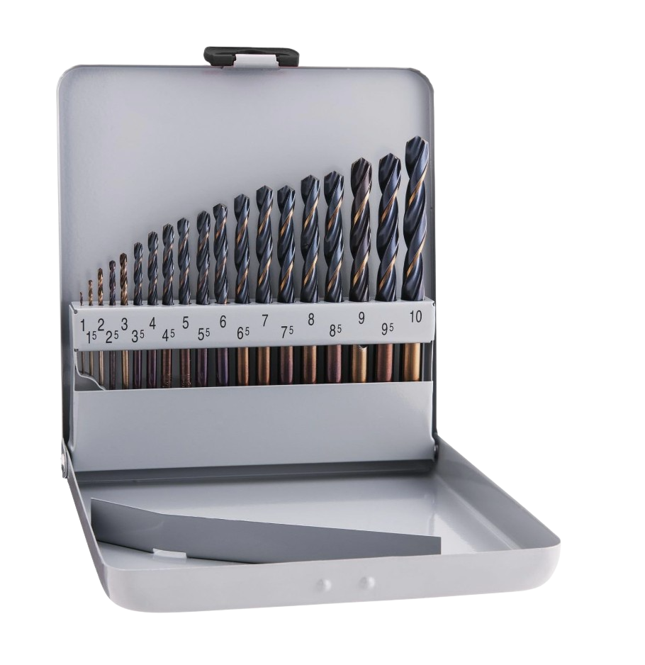 Alpen Borrsats HSS 19 delar spiralborr för kol och stålborrning