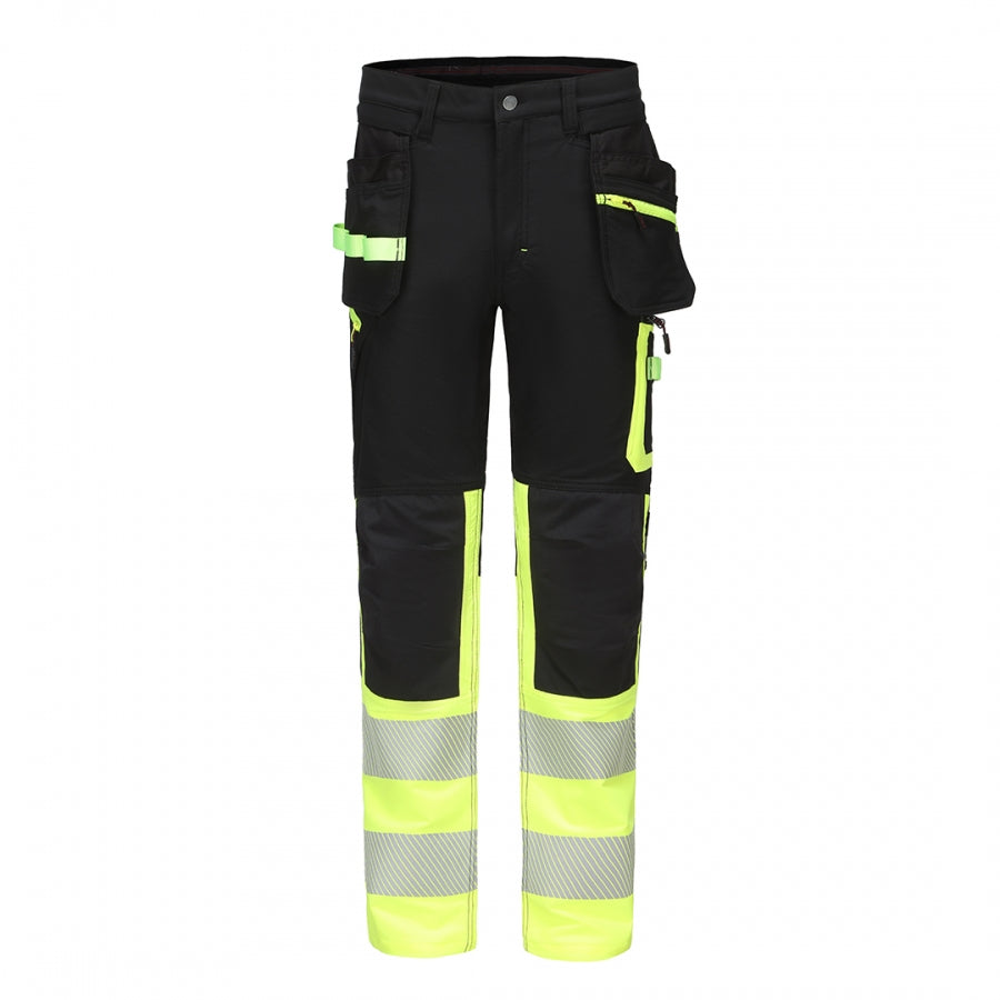 Arbetsbyxa Jupiter i svart/varsel med stretch och Cordura®-detaljer