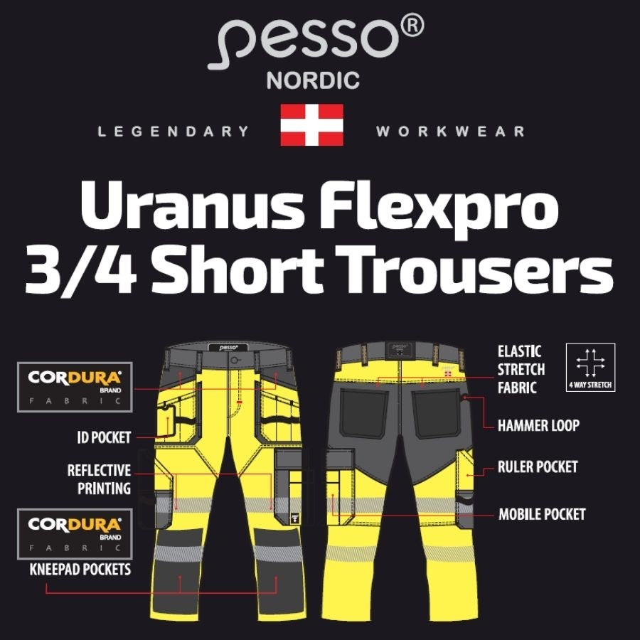 Detaljbild av Corduradetaljer på Uranus Flexpro piratbyxa