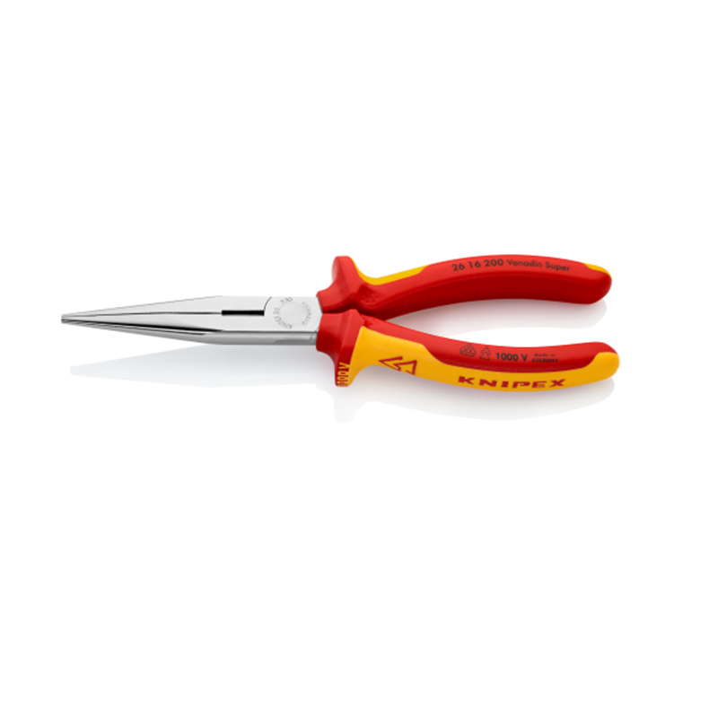 Flacktång 1000V 200mm Knipex med ergonomiskt grepp och skär