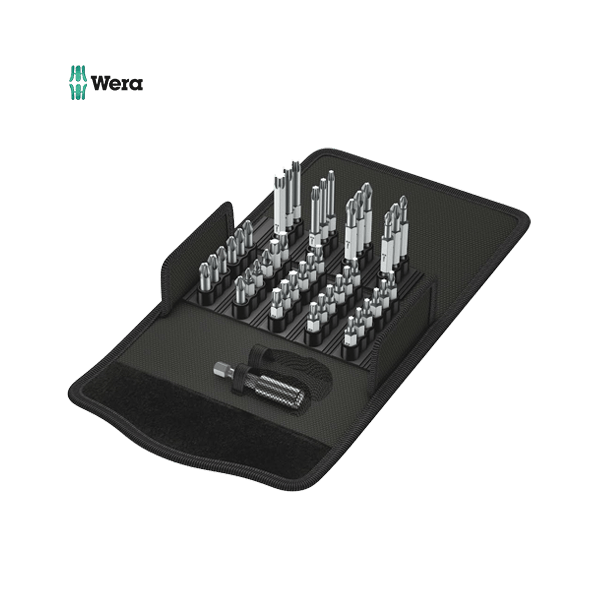 Bitssats WERA 43 delar med rostfri bitshållare och diverse bits
