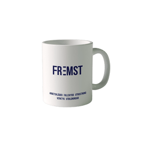 "Custom printed white porcelain coffee mug with company logo"