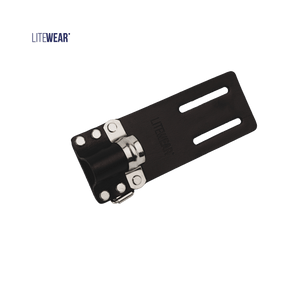 Enkel nyckelhållare till verktygsbälte i svart koläder.