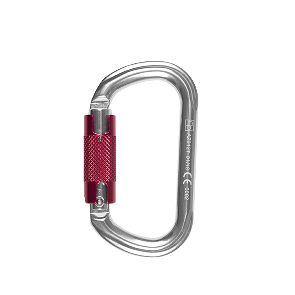 "Karbinhake with Screw-Lock in silver, 25kN breaking strength"