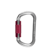 "Karbinhake with Screw-Lock in silver, 25kN breaking strength"