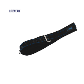 Litewear ergonomibälte i polyester med ryggsupport och kardborre.