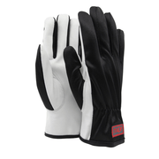 Precise leather work gloves with black nylon and elastic wrist