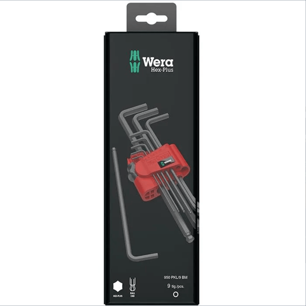 Wera 9-delars insexnyckelsats med extra långa nycklar