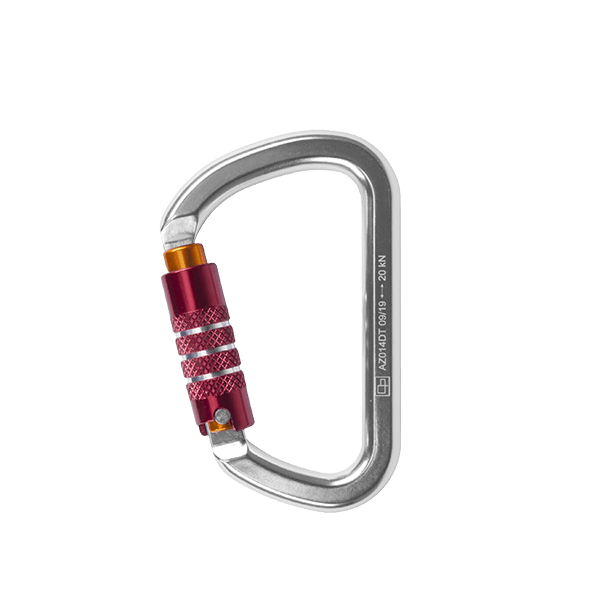Karbinhake - Screw-Lock silver/röd